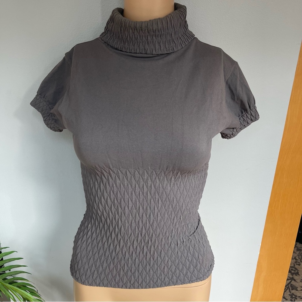 F&F Charcoal Textured Turtleneck Top